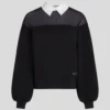 SWEATSHIRT MET POPLIN KRAAG
