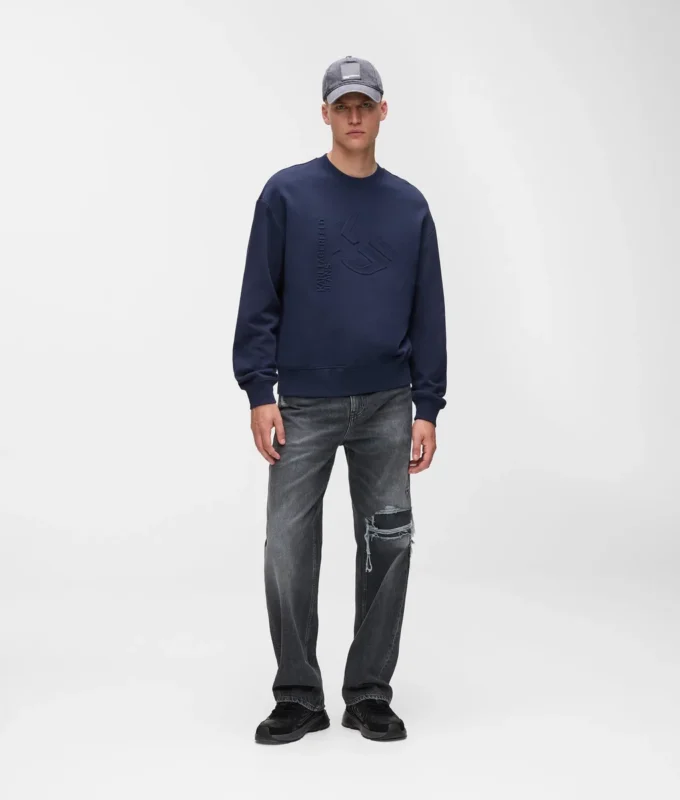 Sweatshirt met reliëfmonogram