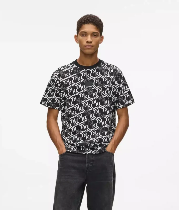 T-shirt met all-over monogram