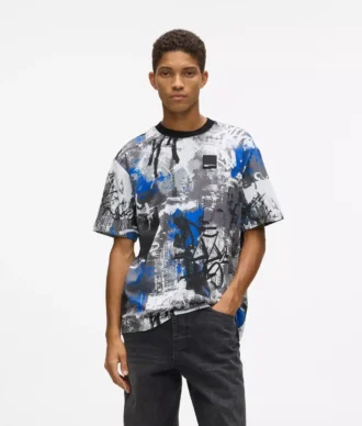T-shirt met all-over verfeffect