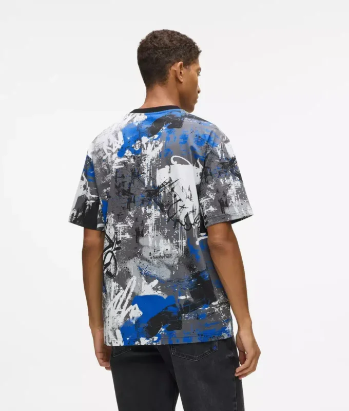 T-shirt met all-over verfeffect