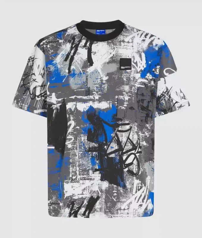 T-shirt met all-over verfeffect