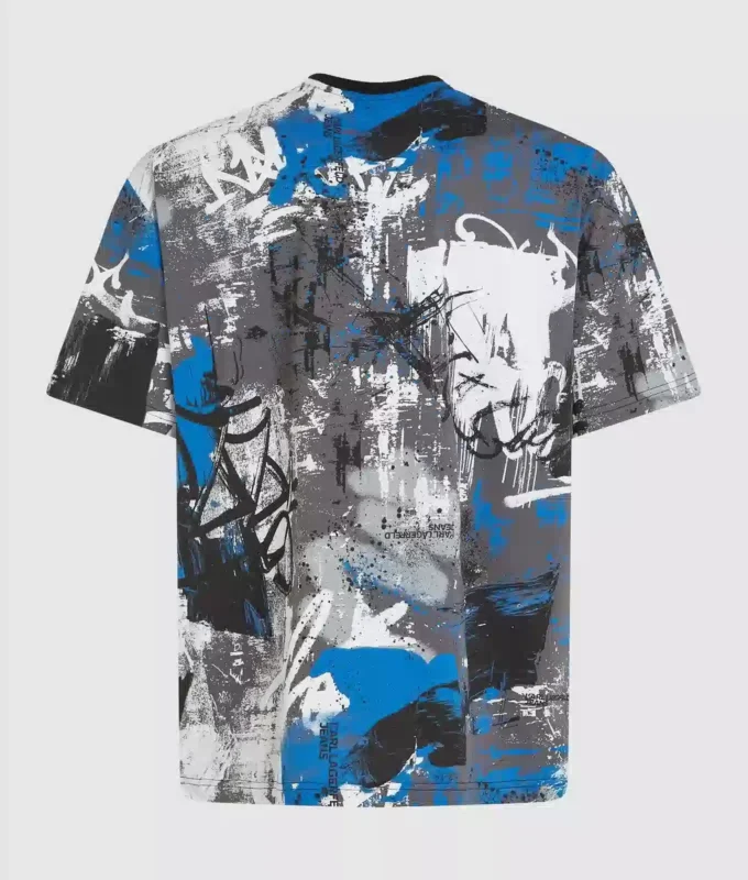 T-shirt met all-over verfeffect