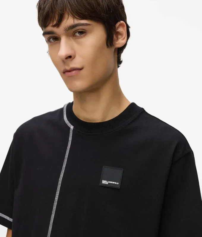 T-shirt met contrasterende stiksels