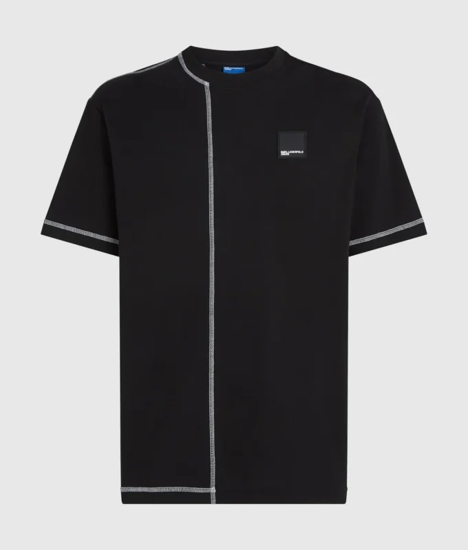 T-shirt met contrasterende stiksels