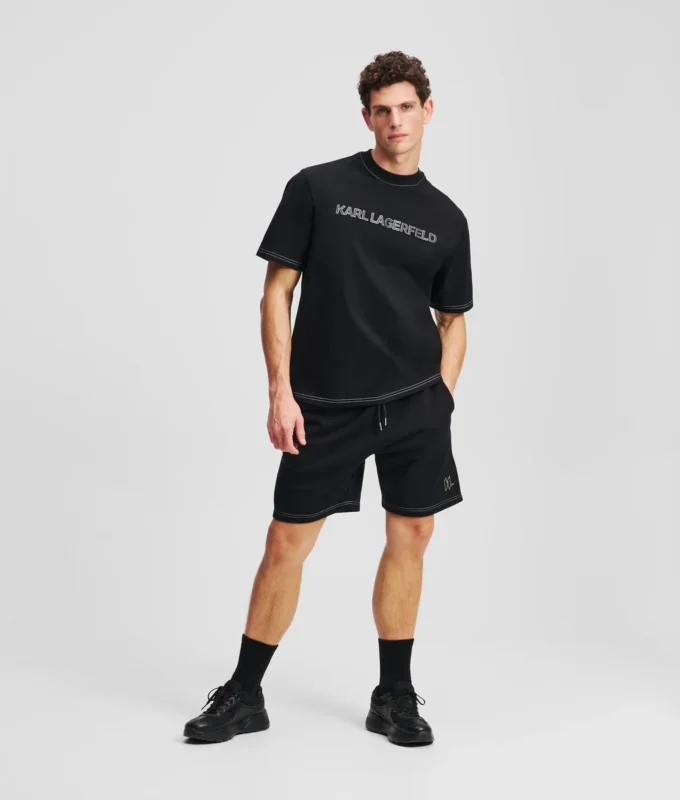 T-SHIRT MET CONTRASTSTIKKING