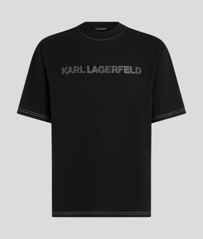 T-SHIRT MET CONTRASTSTIKKING
