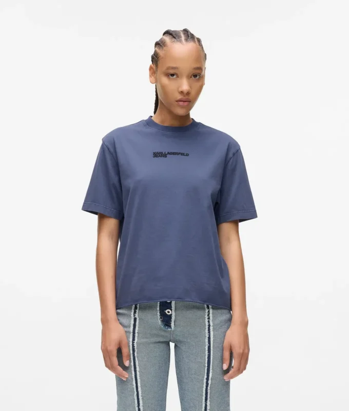 T-shirt met gewassen logo