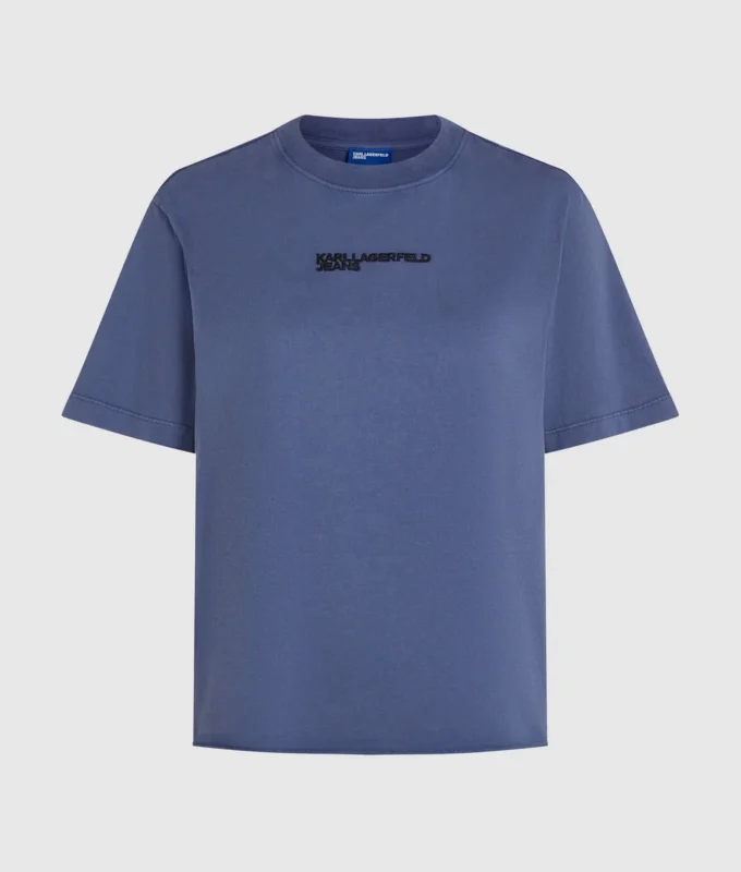 T-shirt met gewassen logo