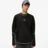 T-shirt met lange mouwen en contrasterende stiksels