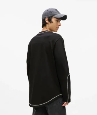 T-shirt met lange mouwen en contrasterende stiksels