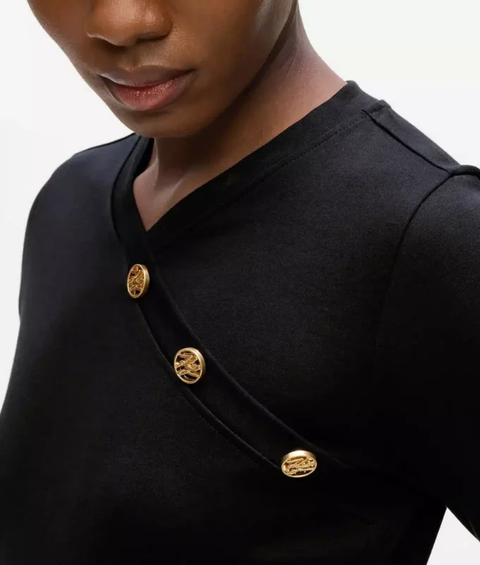 T-shirt met lange mouwen en knoopdetails