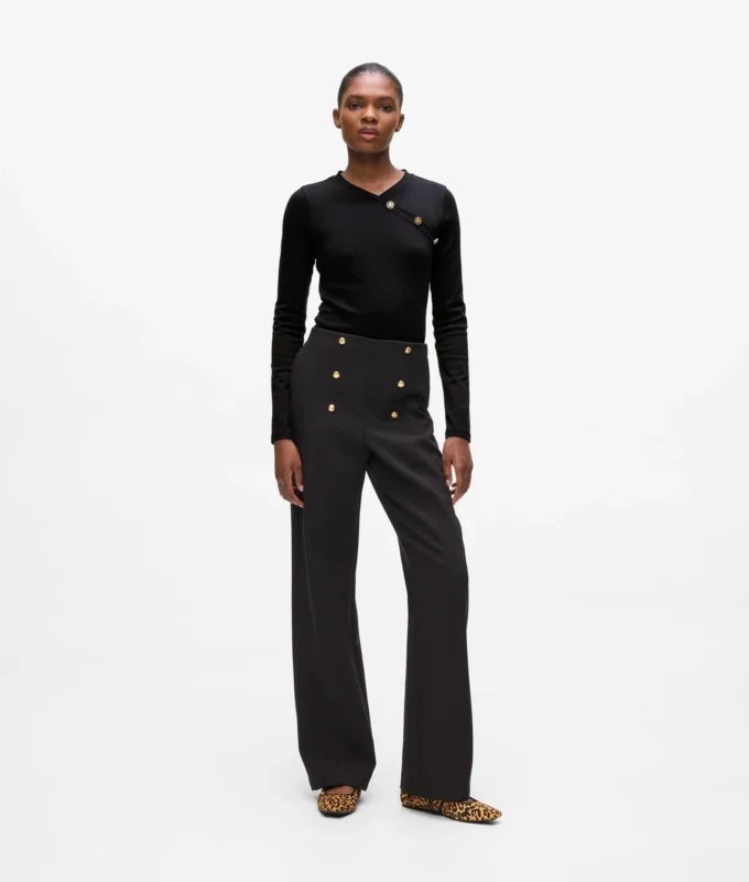 T-shirt met lange mouwen en knoopdetails