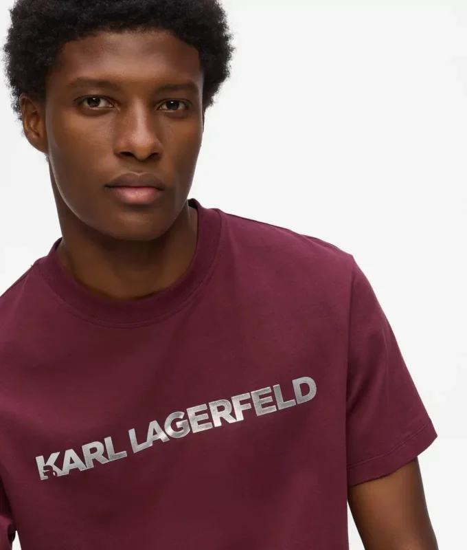 T-shirt met metallic logo