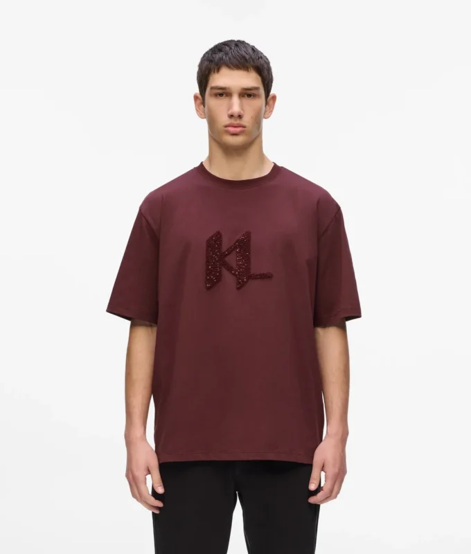 T-shirt met monogram van pailletten
