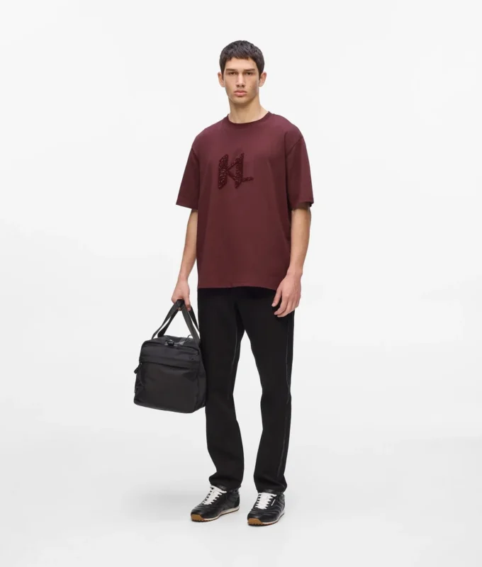 T-shirt met monogram van pailletten
