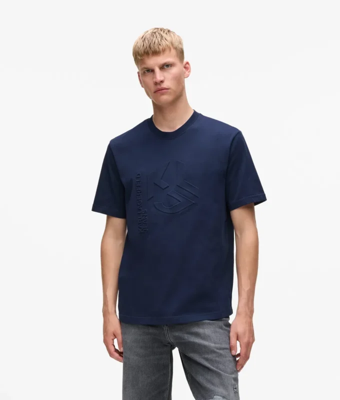 T-shirt met reliëfmonogram