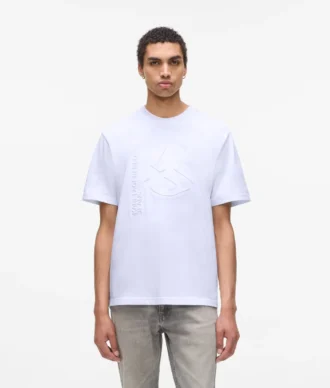 T-shirt met reliëfmonogram