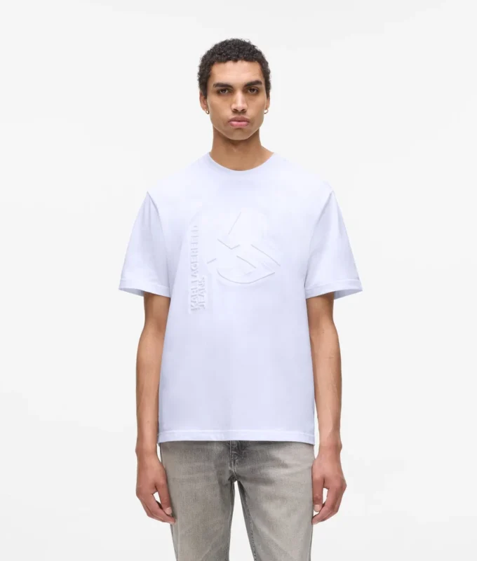 T-shirt met reliëfmonogram