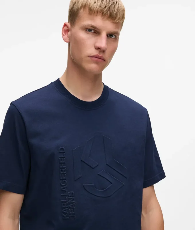 T-shirt met reliëfmonogram