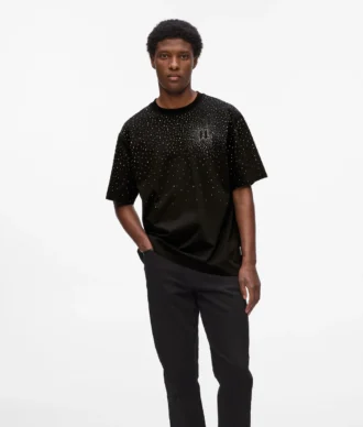 T-shirt met strass monogram