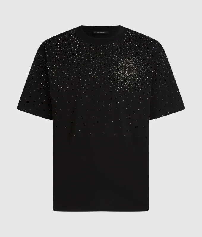 T-shirt met strass monogram