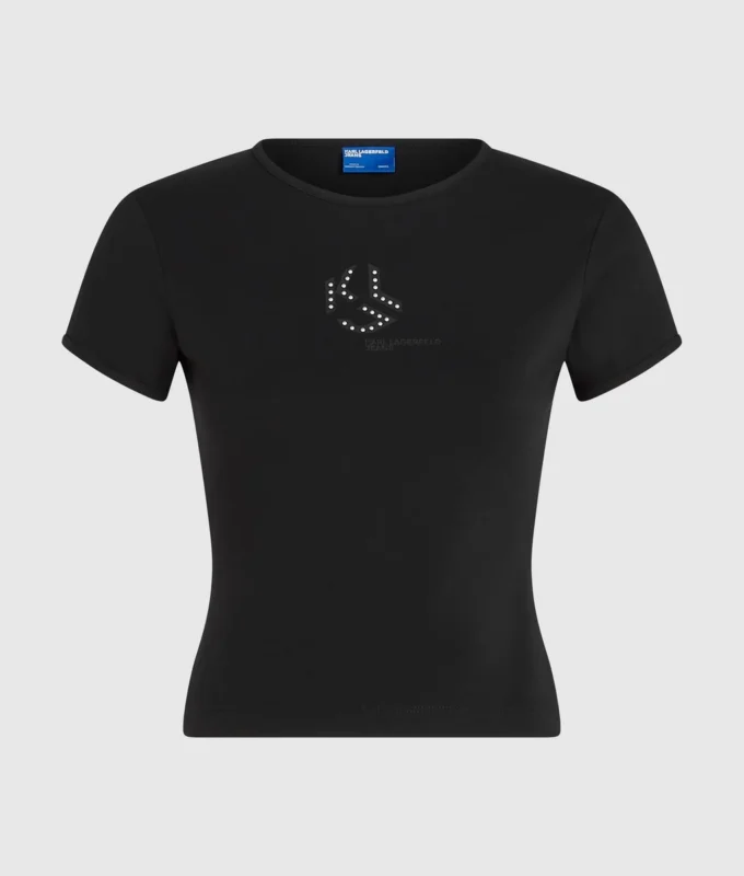 T-shirt met studs en monogram
