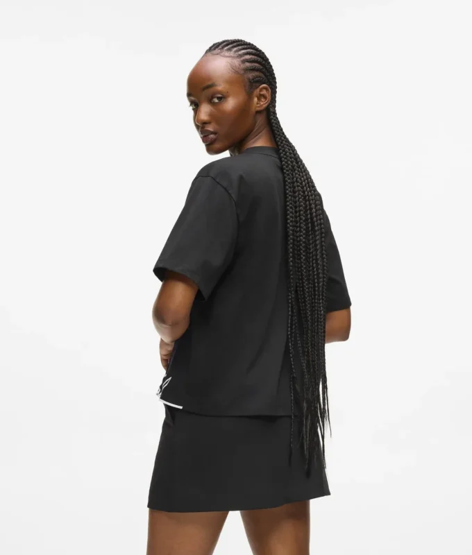 T-shirt met V-hals en kenmerkende zoom