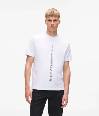 T-shirt met verticaal logo