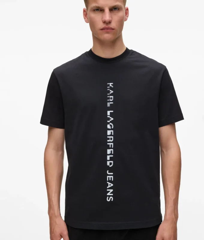 T-shirt met verticaal logo