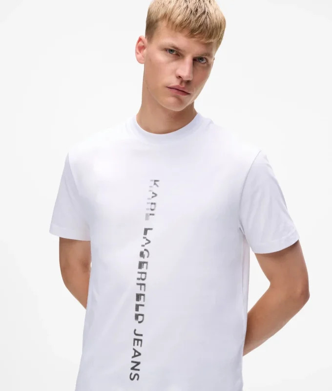 T-shirt met verticaal logo