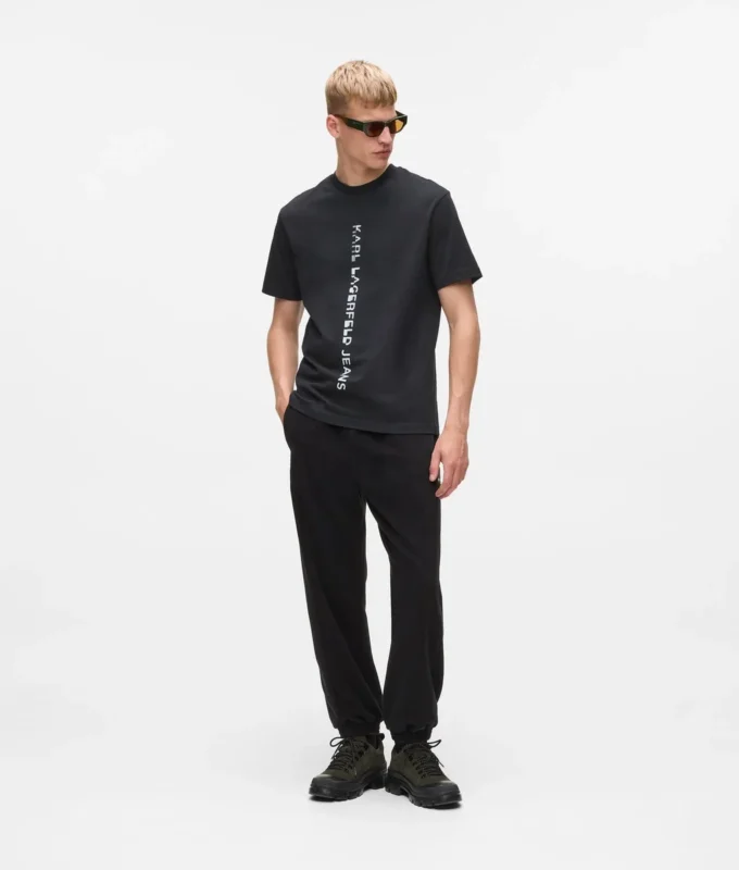 T-shirt met verticaal logo