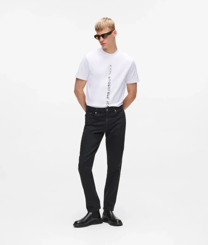 T-shirt met verticaal logo