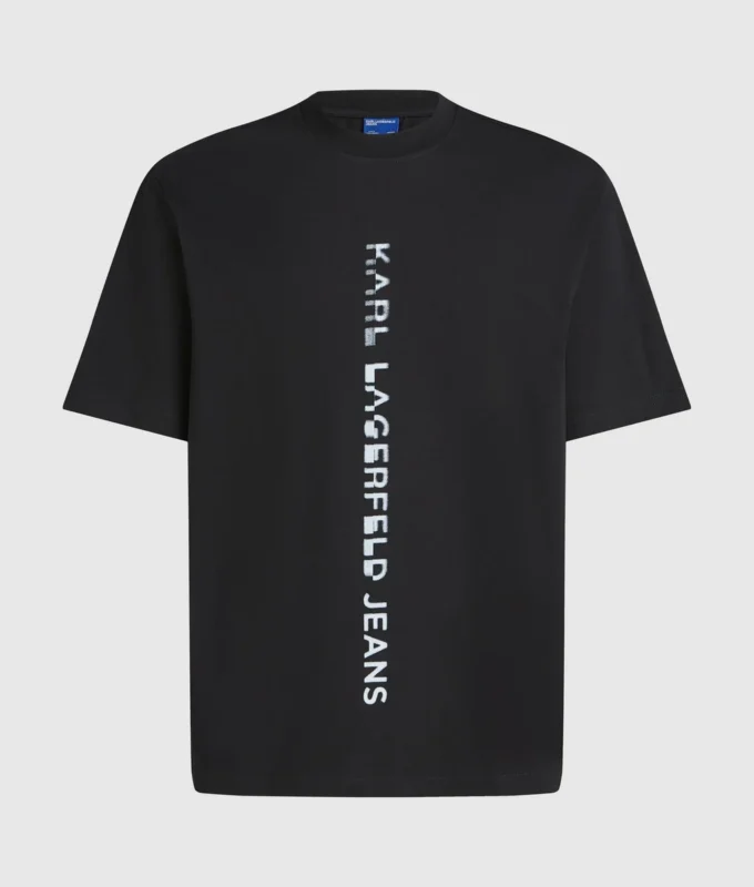 T-shirt met verticaal logo