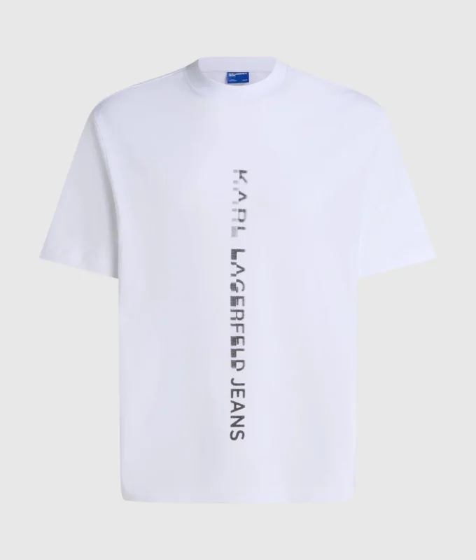 T-shirt met verticaal logo