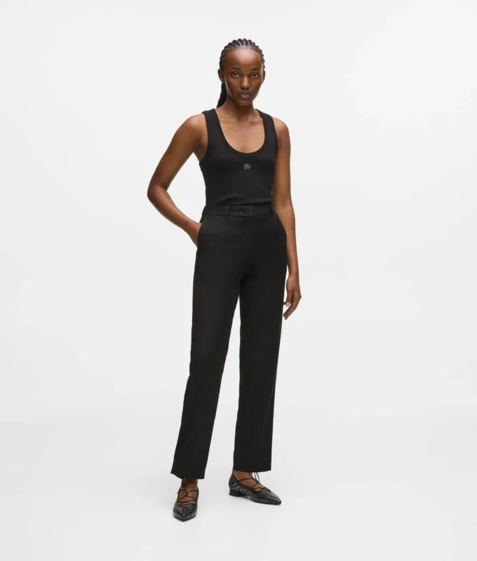 Tailored broek van wolmix