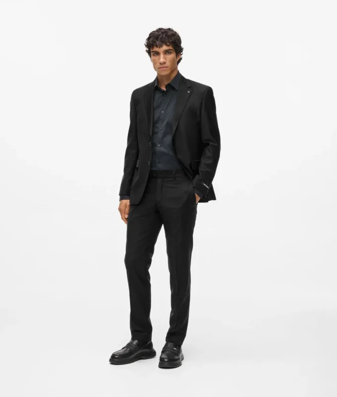 Tailored broek van wolmix