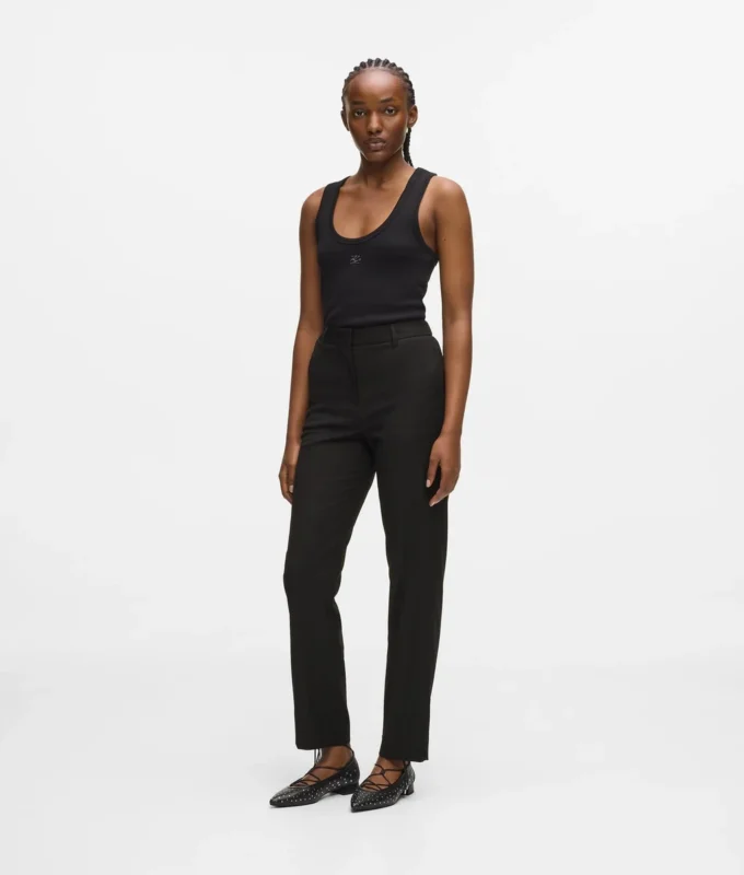 Tailored broek van wolmix