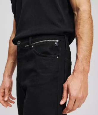 TAPERED JEANS MET RITS