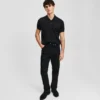 TAPERED JEANS MET RITS