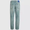 Taps toelopende jeans met verfspatten