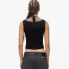 Top met V-hals en strass-mesh
