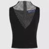 Top met V-hals en strass-mesh