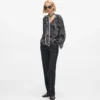 Top met waaierprint