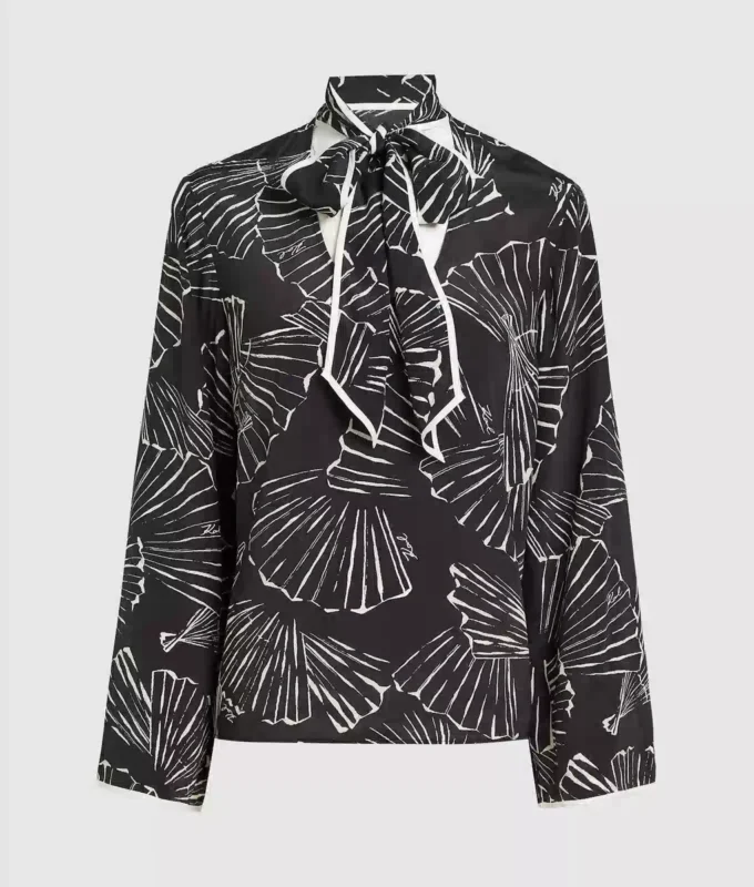 Top met waaierprint