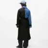Trenchcoat met denim panelen