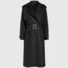 Trenchcoat van geperforeerd kunstleer