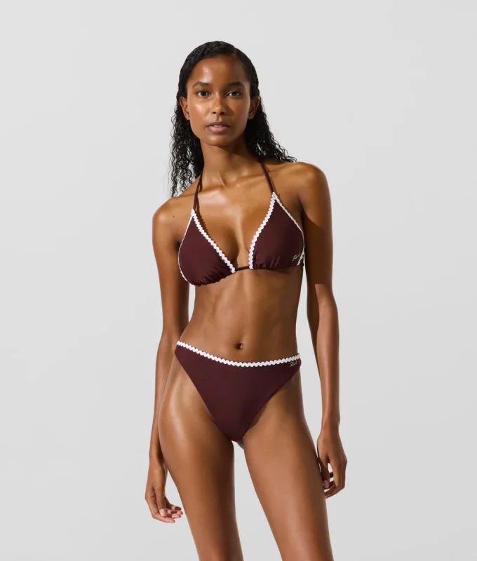 Triangelbikinitop met geschulpte rand