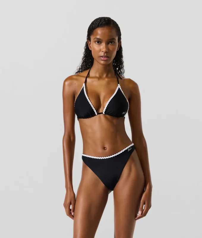Triangelbikinitop met geschulpte rand