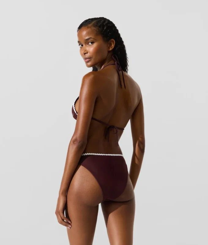 Triangelbikinitop met geschulpte rand